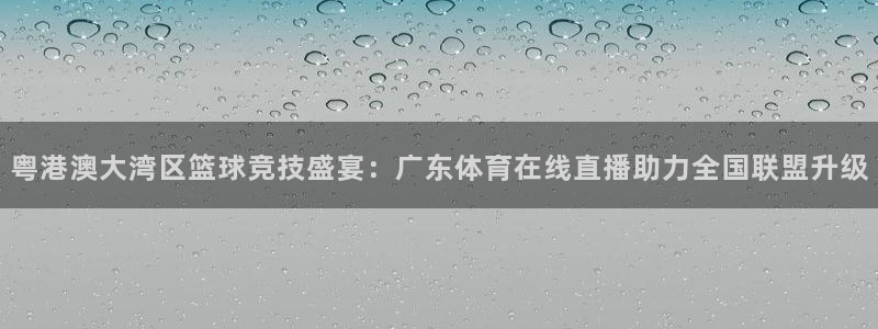 中山熊猫体育：粤港澳大湾区篮球竞技盛宴：广东体育在线直播助力全国联盟升级